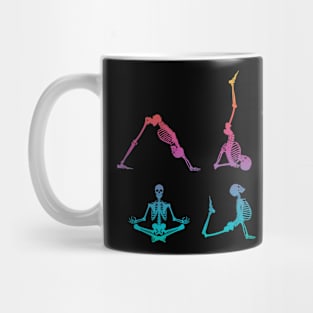 Funny Skeleton Yoga Poses Colorful Skeleton Fitness Mug